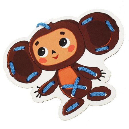 Wooden lacing toy "Cheburashka" 16 cm-1