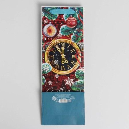 Package for a bottle of craft "Miracles on New Year's Eve", 13 x 36 x 10 cm, New Year-4