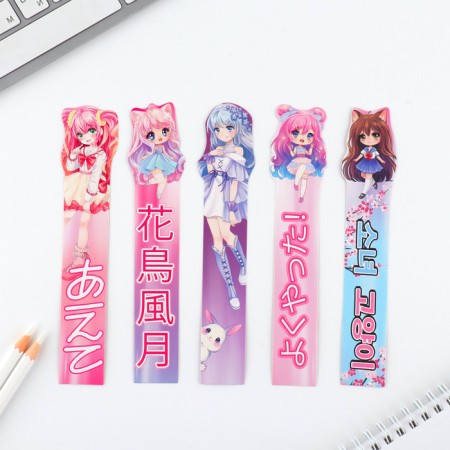 A set of cardboard figured bookmarks, 5 pcs "Anime"-2