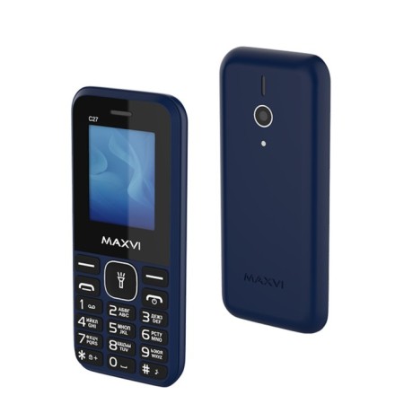 Cell phone MaxVi C27, 1.77 ", 0.3 MP, Microsd, 2 SIM, FM, flashlight, 600 mAh, blue