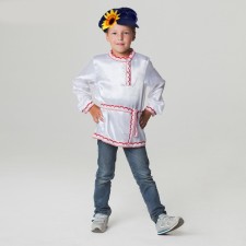 Russian folk costume for a boy, shirt + cartoon, river 30, height 110-116 cm