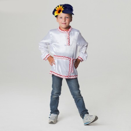 Russian folk costume for a boy, shirt + cartoon, river 30, height 110-116 cm
