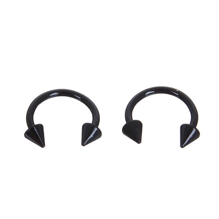 Circular in an eyebrow (piercing), spike, d = 10 mm, pair, black color (indivisible packing 12 pairs, price per pair)-1