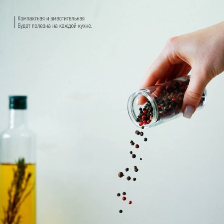 Glass jar for spices with a bamboo cover "Eco", 80 ml, 4 × 8 cm-2