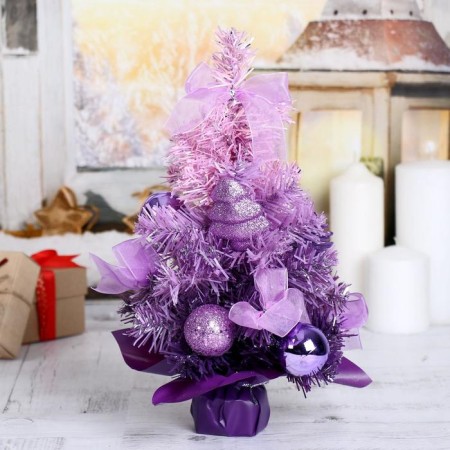Christmas tree decor "double" 30 cm, purple