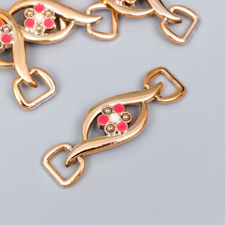 Decor for creativity plastic buckle "Flower and bend" 1.9x6 cm