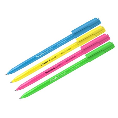 Ballic handle Schneider "Vizz f Neon", node 0.8 mm, blue ink, transparent case, neon mix