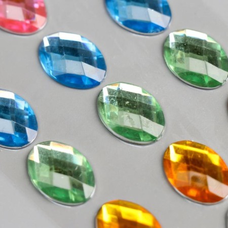 Sticker of rhinestones plastic "oval" mix 18x8 cm-5