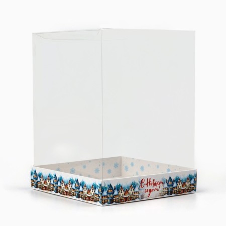 Box for confectionery "Snow City", 15 x 15 x 20 cm, New Year-2