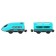 Train toy "My City", 2 items, on batteries, turquoise