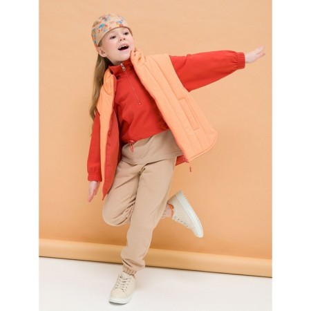 Vest for girls, height 110 cm, orange color-13