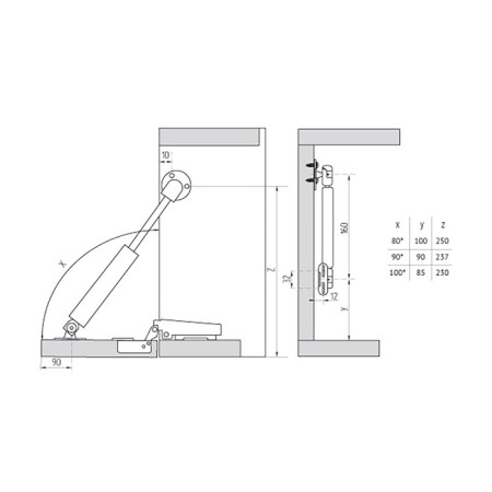 Mechanism for smooth opening of the doors, up to 10 kg, secretary-2