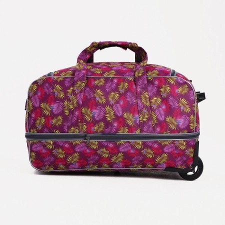 Road bag on wheels, a lightning department, with an increase, an outer pocket, a dark pink color-1