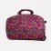 Road bag on wheels, a lightning department, with an increase, an outer pocket, a dark pink color