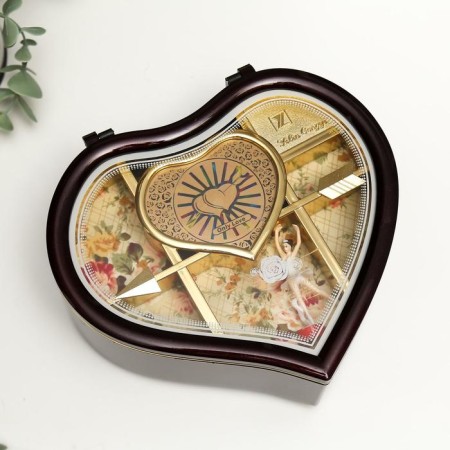 Musical Plastic Casket "Curved Heart" MIX 19X17X7 cm-3