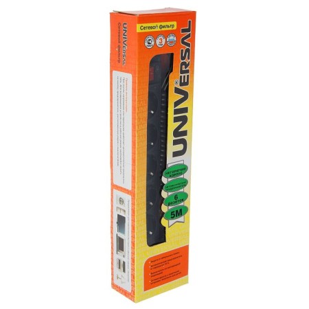 UNIVERSAL 967U-4005 network filter, 6 outlets, 5 m, 10 A, PVS 3x0.75, black-1