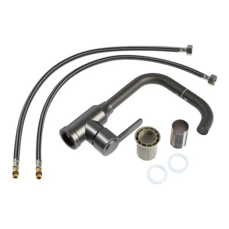 Zein Z3703 kitchen mixer, swing surplus 20 cm high, ABS plastic, graphite-11