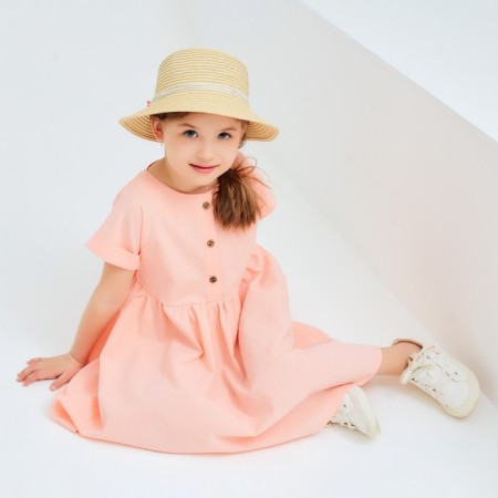 Платье для девочки MINAKU: Cotton Collection цвет светло-розовый, рост 152-4