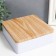 Casket Metal Square "ROMBA" White, wooden cover 6x17x17 cm