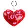 Soft toy "heart" with sequins, on a key fob, 10 cm, red-pink color