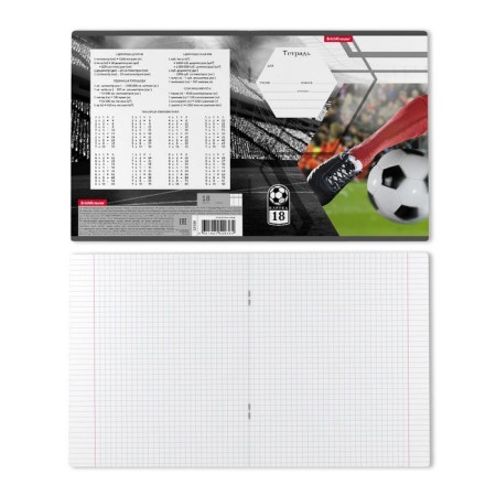 Notebook of 18 sheets in the Erichkrause Dribbling cage, cover coated cardboard, offset block, mix-8