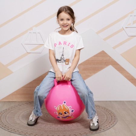Ball-slop with a zabiaka handle "Corgi", D = 45 cm, 380 g, pink color-3