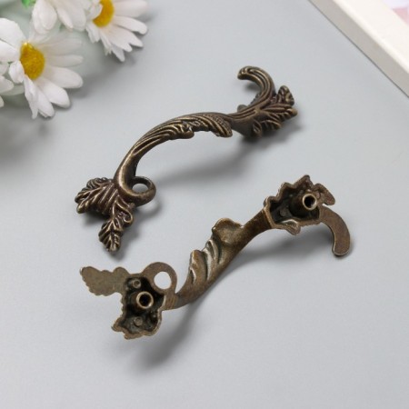Handle for the casket metal "ancient" bronze set 2 pcs 8.5x2.6 cm-2