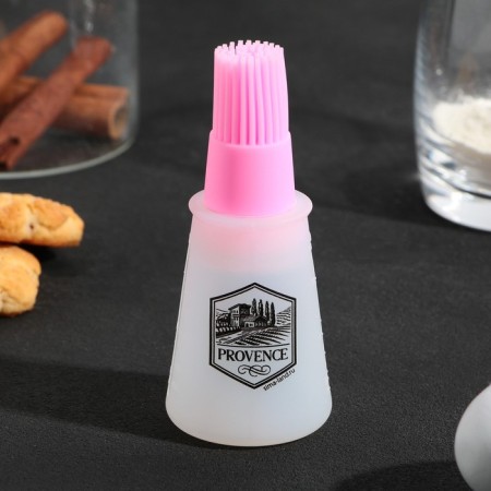 Oil brush "Provence", 11.8 x 5.2 cm, silicone, pink color-1