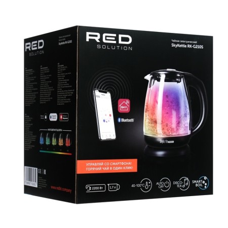 Electric kettle Red Skykettle RK-G210S, glass, 1.7 l, 2200 watts, black-9