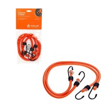 Gum for luggage mounting, 60 cm, d8 mm, metal hooks, set 2 pcs