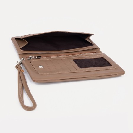 Women's wallet on magnets, beige color-2