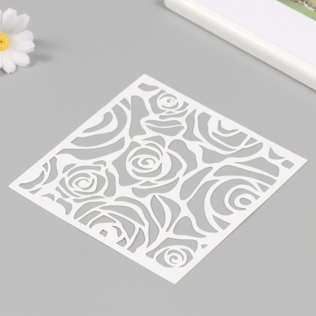 Plastic stencil "roses" 15x15 cm-1