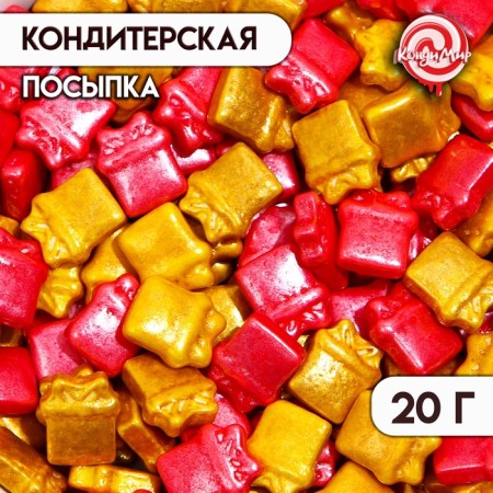 Confectionery Sprinking "Gift" Red-gold, 20 g-1