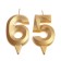 Candle in the cake jubilee "line" (set 2 in 1), number 65, number 56, gold metallic, 6.5 cm