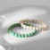 Set of bracelets ball No. 8 "Variscitte", white-green color