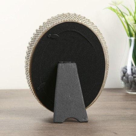 Photo frame Polystone 10x15 cm oval "braid" gold 21x16 cm-2
