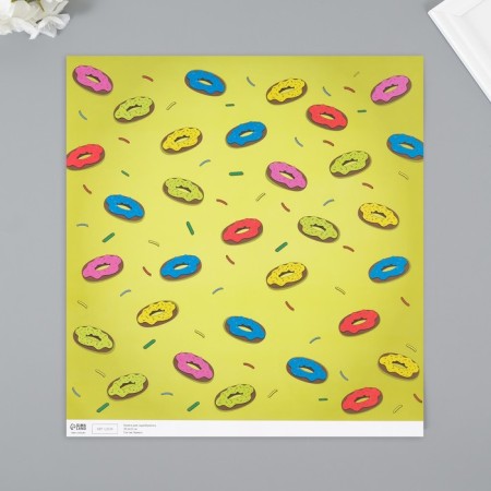 Scrapbooking paper "Donuts" density 180 grams set 5 pcs 30.5x32 cm-2