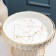 Ceramic dessert stand on a metal stand “Bohemia. Gold ", 26 × 16.5 cm, white color