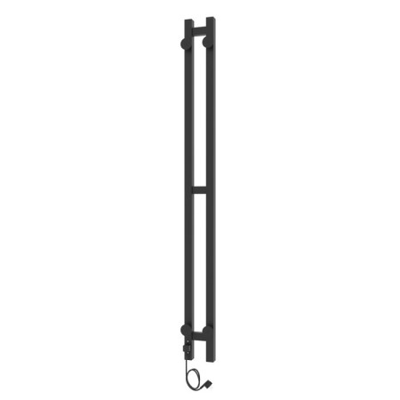 Two electric heated towers Laris Prime ChKCh, 80x1200 mm, 2 crossbars, right, black-15