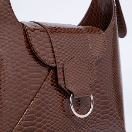 Women's bag with lightning, brown color-4