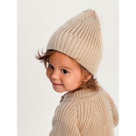 Cap with lapel Children's Amarobaby Pure Love Tot, size 40-42 cm, beige color-1