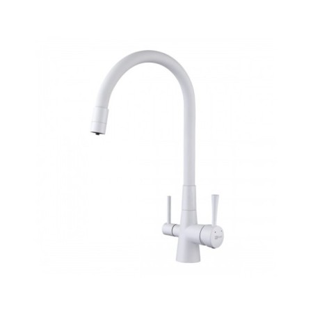 LEMARK COMFORT LM3075W kitchen mixer, single -leaf, pour 225 mm, white