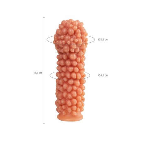 Kokos nozzle with additional stimulation, realistic, TPE, bodily, 16.5 cm-6