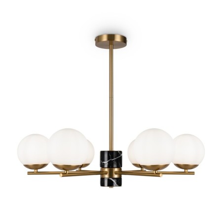 Suspended lamp Freya Fr5230PL-06BS Marble, 670x670x560 mm, E27, 6x60W, brass color-6
