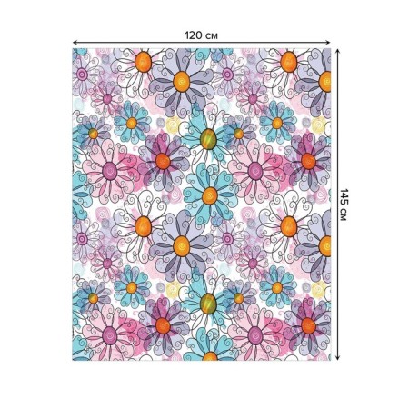 Tables on the table "Flower patterns", rectangular, Saten, size 120x145 cm-1