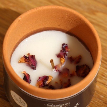 Aromatic candle in a jar of 70 g, soy wax, rose-2