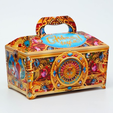 New Year. Gift box New Year's chest updated "precious" 25 x 15 x 15.5 cm.-1