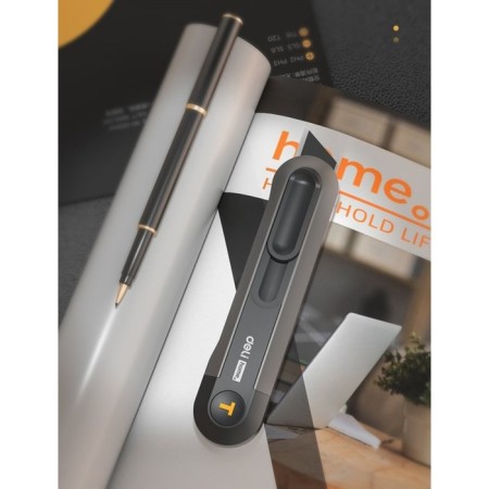 Technical knife deli ht4008 104614, auto -breeder, black, trapezoidal blade-2