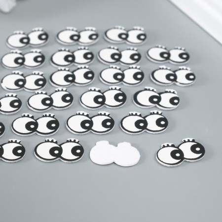 Decor for the creativity of the leatherette "Eyes with rods" set of 25 pcs 2x1.3 cm