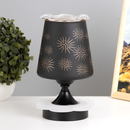 Aroma lamp with backlight "Circles" E27 40W +RGB black 12.5x12.5x23 cm Risalux